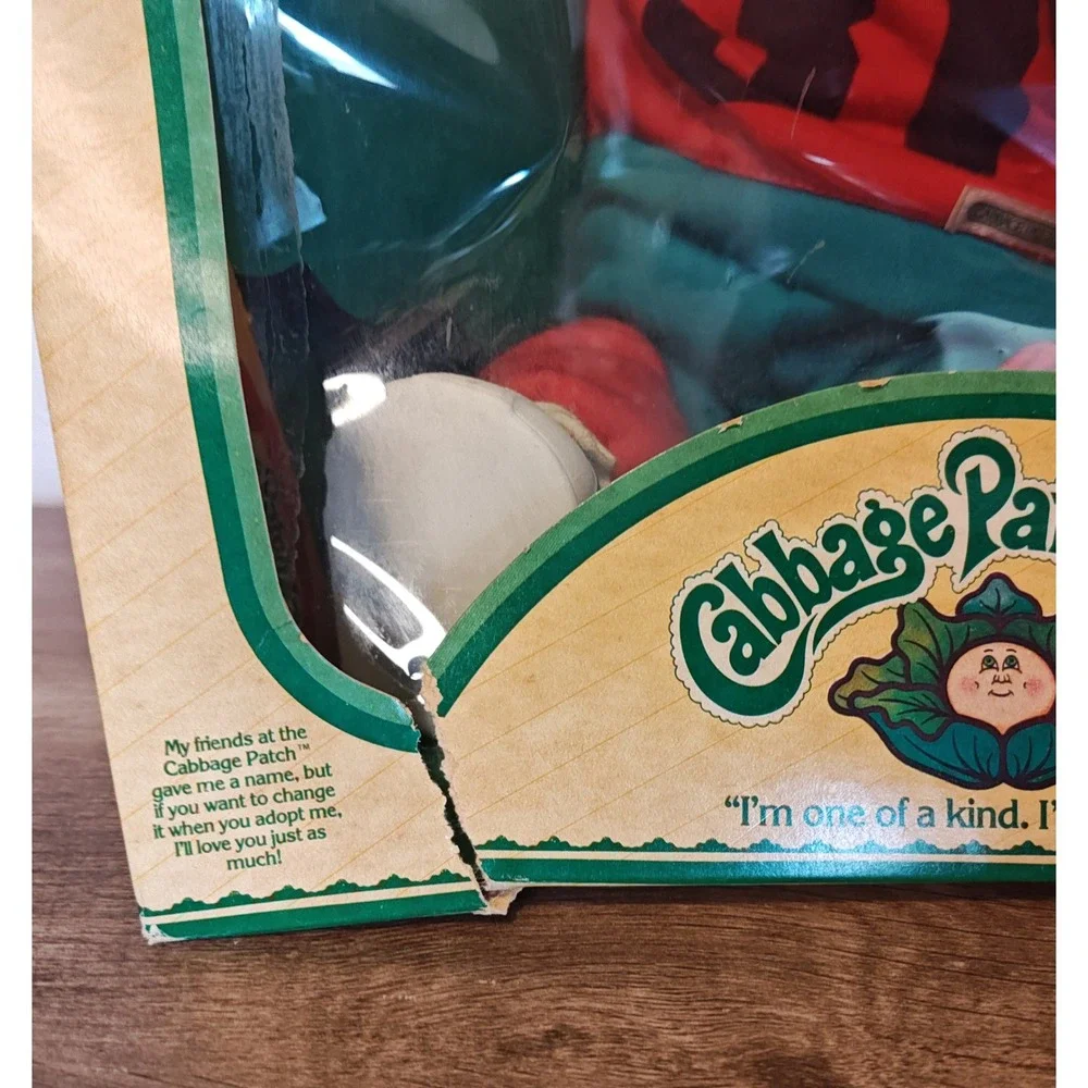 Coleco Cabbage Patch Kids Doll Barnaby Zed 1983 Red Green Sport Jersey #31 Boxed